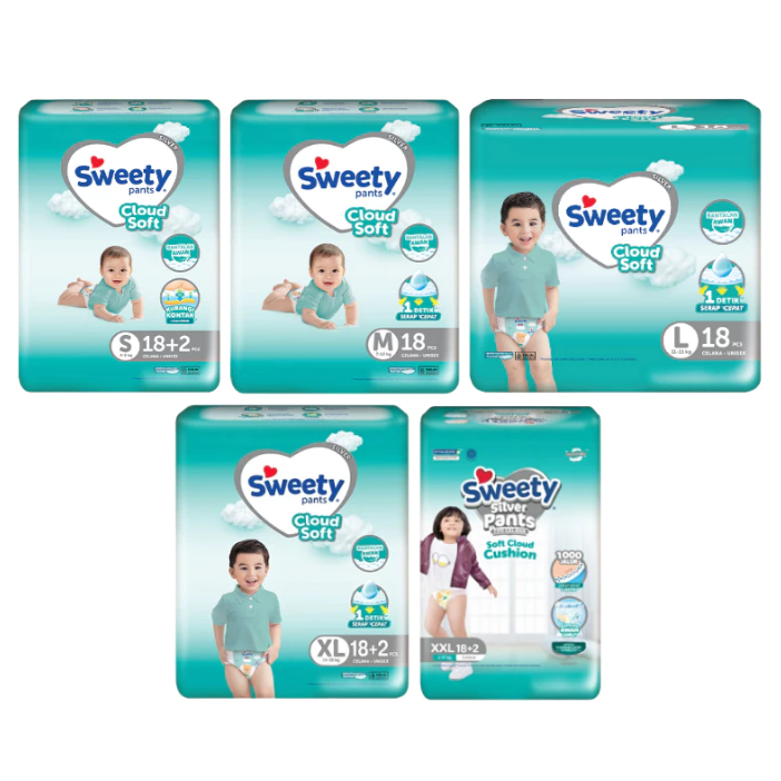 Pampers Bayi Sweety Silver Pants Kemasan Kecil / Popok Bayi Sweety Silver Pants Kemasan Kecil / Pamp