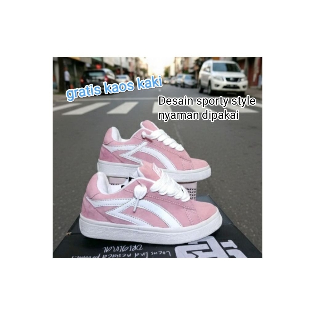 sepatu sneakers Suede Gemuk ukuran 30-44 desain sporty style elegan nyaman dipakai anak remaja dewas