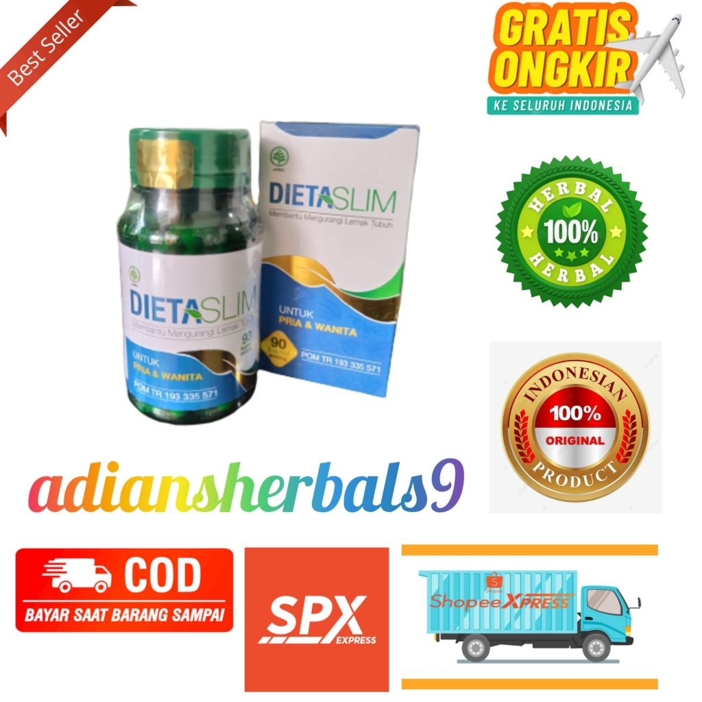 (Bisa COD) Dietaslim original obat herbal alami ampuh menurunkan berat badan