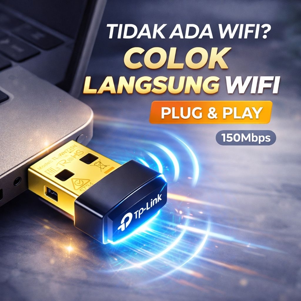 TP-Link TL-WN725N USB WiFi Adapter 150Mbps Nano Mini Plug & Play Garansi Resmi