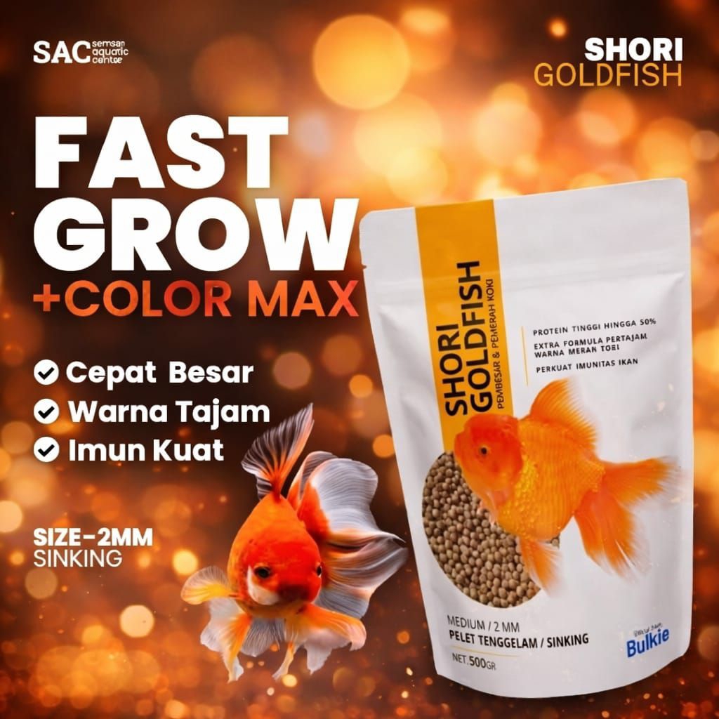 Pakan Premium Ikan Koki | Pelet ikan Koki Shori Untuk Bulki Dan Warna [ SHORI GOLDFISH ]