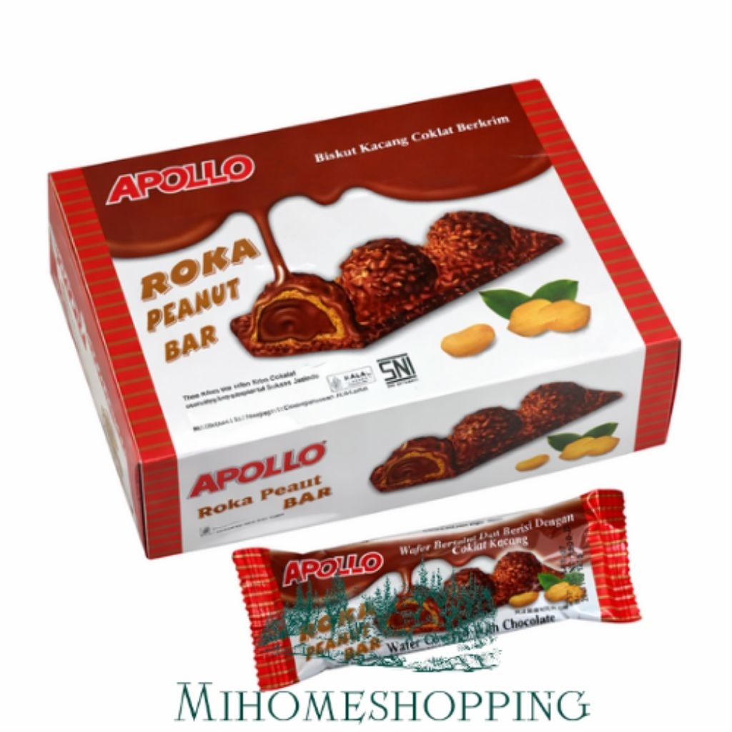 APOLLO Roka Peanut Bar – Wafer Coklat Kacang Premium