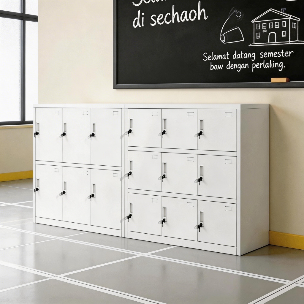 Lemari Loker Besi Sekolah Lemari Tas TK Loker Besi Anak Penyimpanan Tas Ruang Kelas