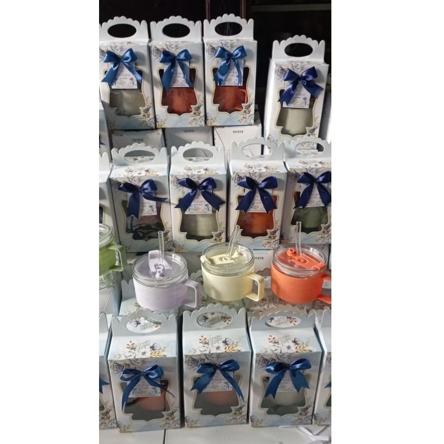 gelas sedotan gagang  / gelas sedotan kaca