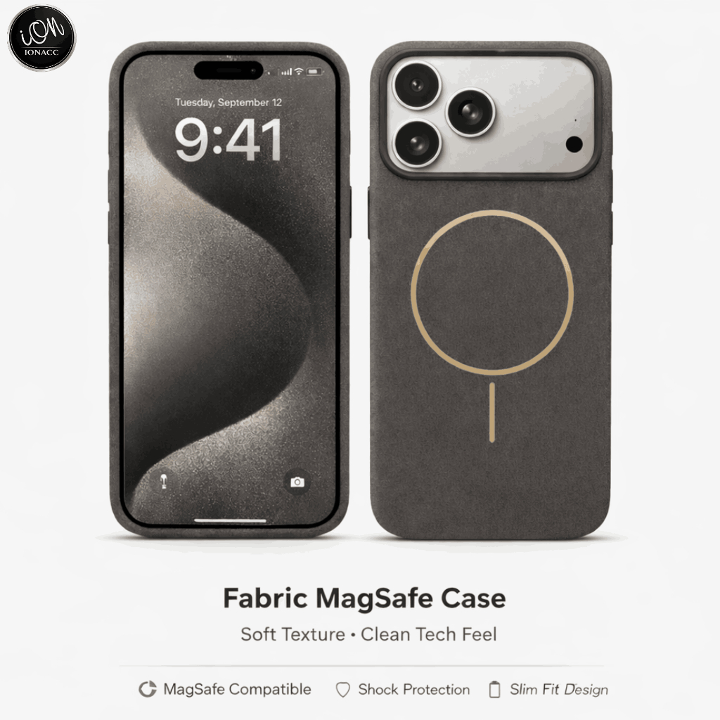 Leather Golden Ring Case For Iphone 17 16 15 14 13 Pro Max Casing Magsafe Microfiber Inside - ionacc