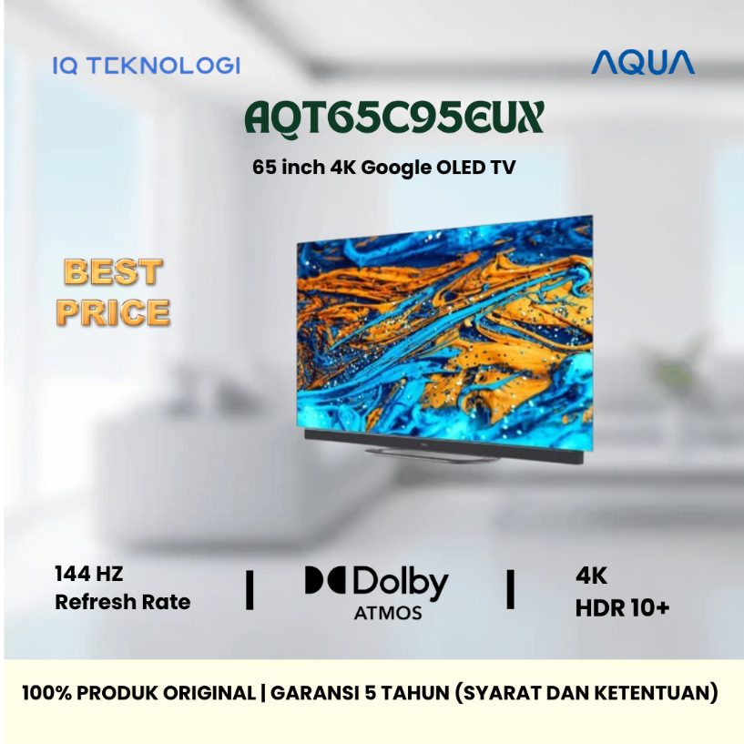 AQUA Elektronik TV AQT65C95EUX-4K OLED-HDR 10+-Harman Kardon-Google TV - Dolby Vision & Atmos-144 Hz