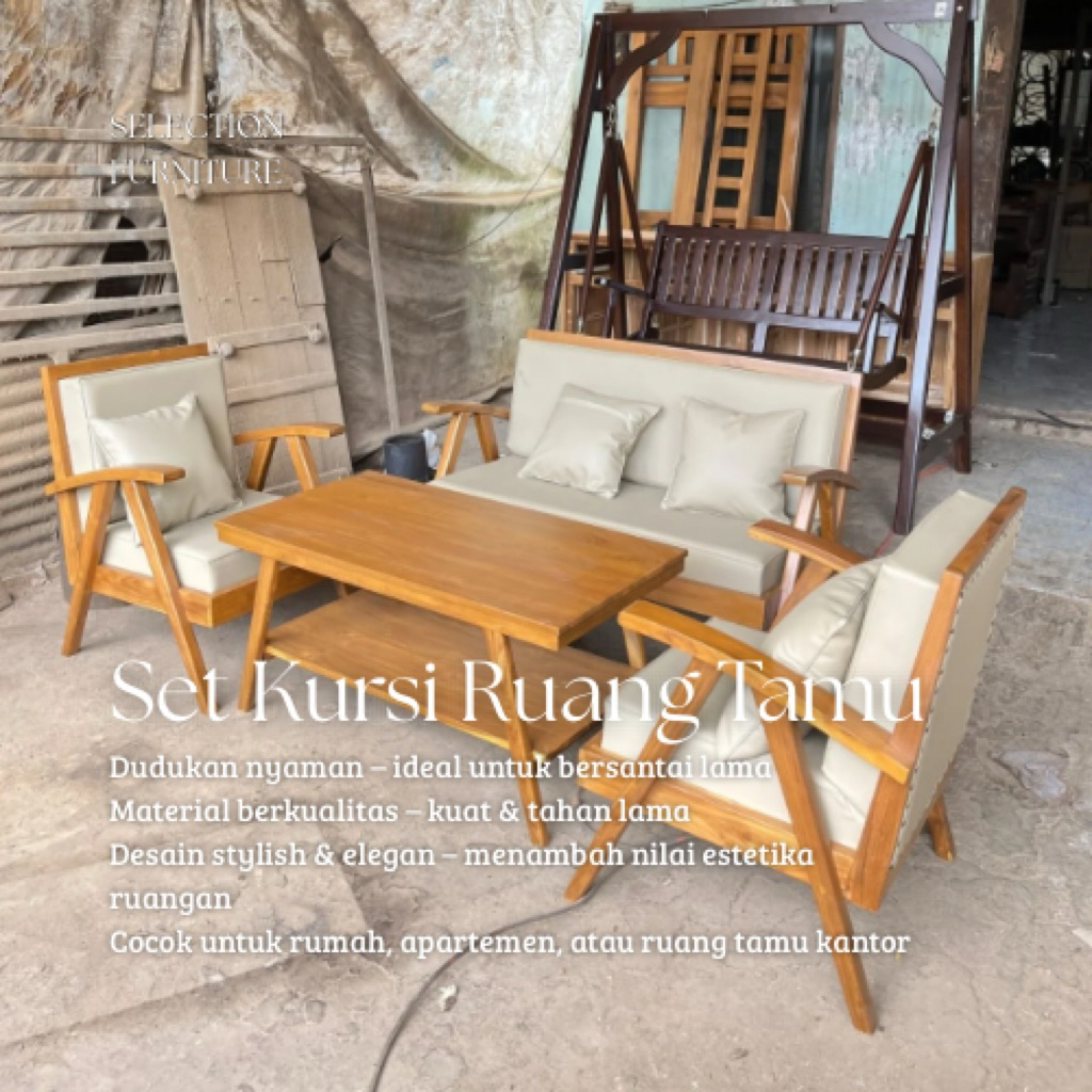 Set kursi tamu retro jati minimalis - kursi tamu jengki termurah
