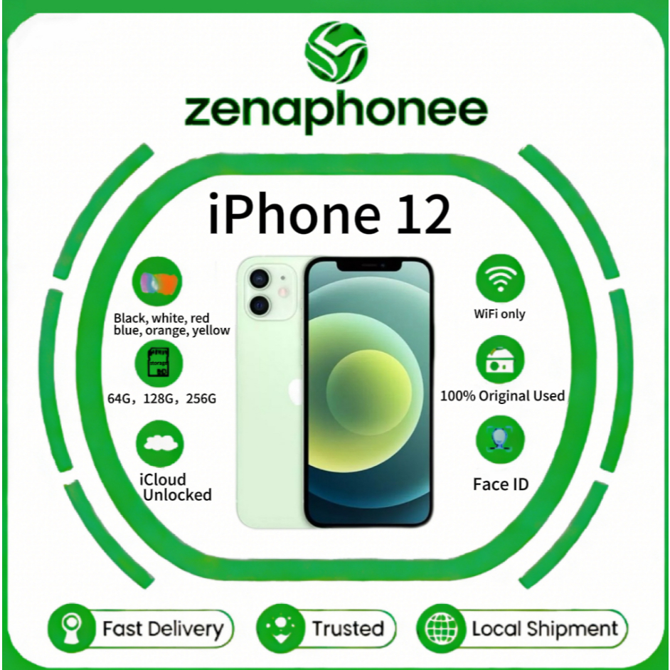 iPhone 12 WIFI Only 64GB/128GB/256GB  Second Original Mulus Fullset /iCloud Unlocked/ Face ID