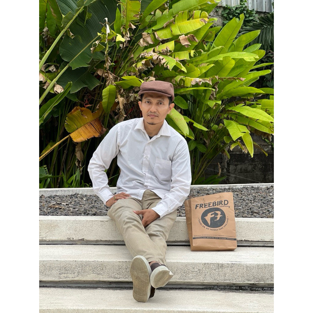 Freebird Flatcap Dark Brown / Newsboy/ Topi Pelukis Coklat