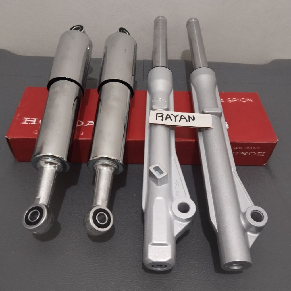 SOK DEPAN BELAKANG HONDA ASTREA PRIMA DEPAN+BELAKANG SILVER