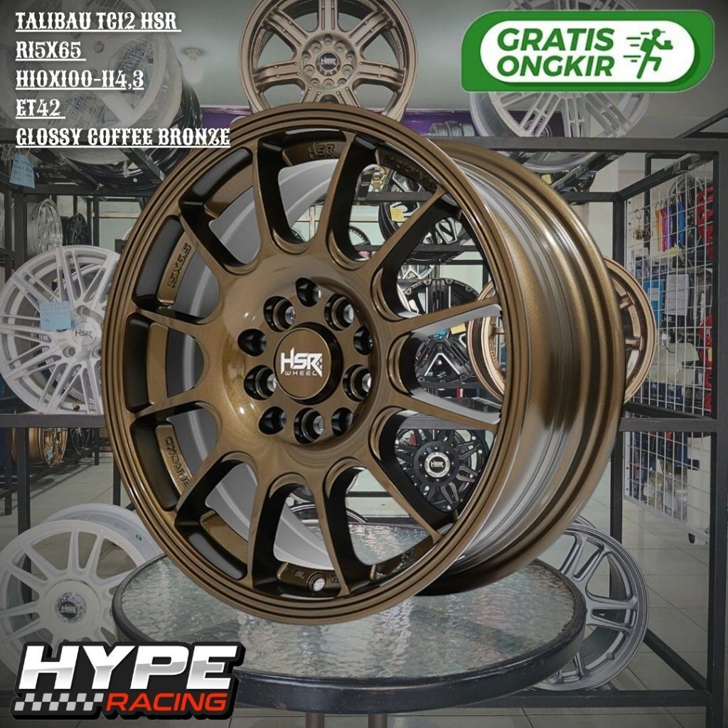Pelek Velg  Racing HSR TALIBAU TC12 Ring 15 R15 buat Mobil ERTIGA , NEW VELOZ , ALTIS NEW