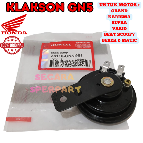 KLAKSON HONDA ORIGINAL KODE-GN5 MOTOR GRAND KARISMA SUPRA VARIO BEAT SCOOPY BEBEK&MATIC ORI 100% .