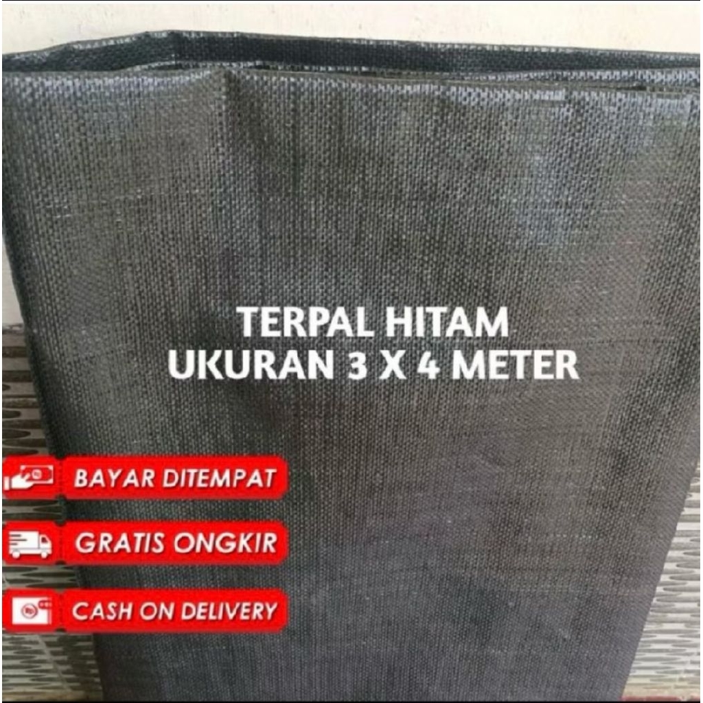 TERPAL HITAM 3X4 METER UNTUK JEMUR PADI REMPAH ALAS BARANG TUTUP BARANG ATAU TIKAR