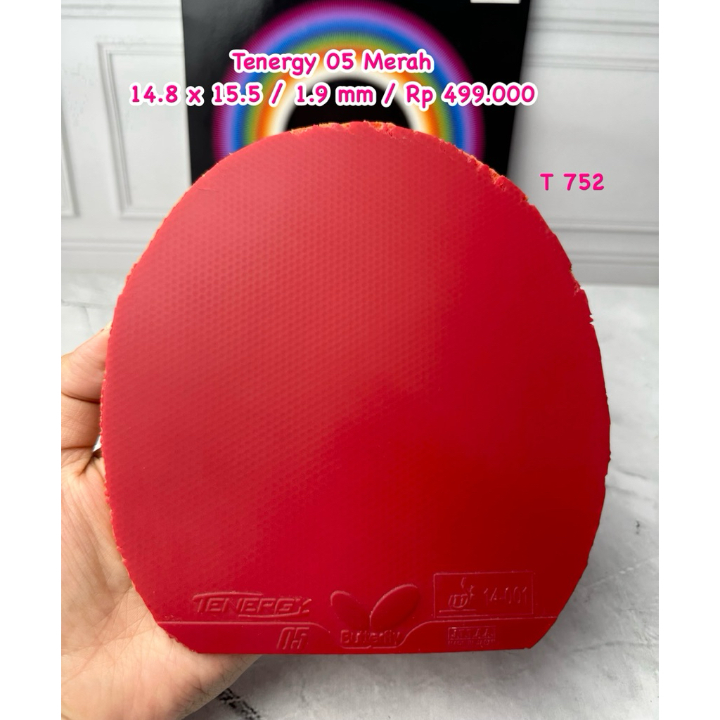 SECOND KARET TENIS MEJA PINGPONG TENERGY 05 MERAH ORIGINAL MARKET JEPANG
