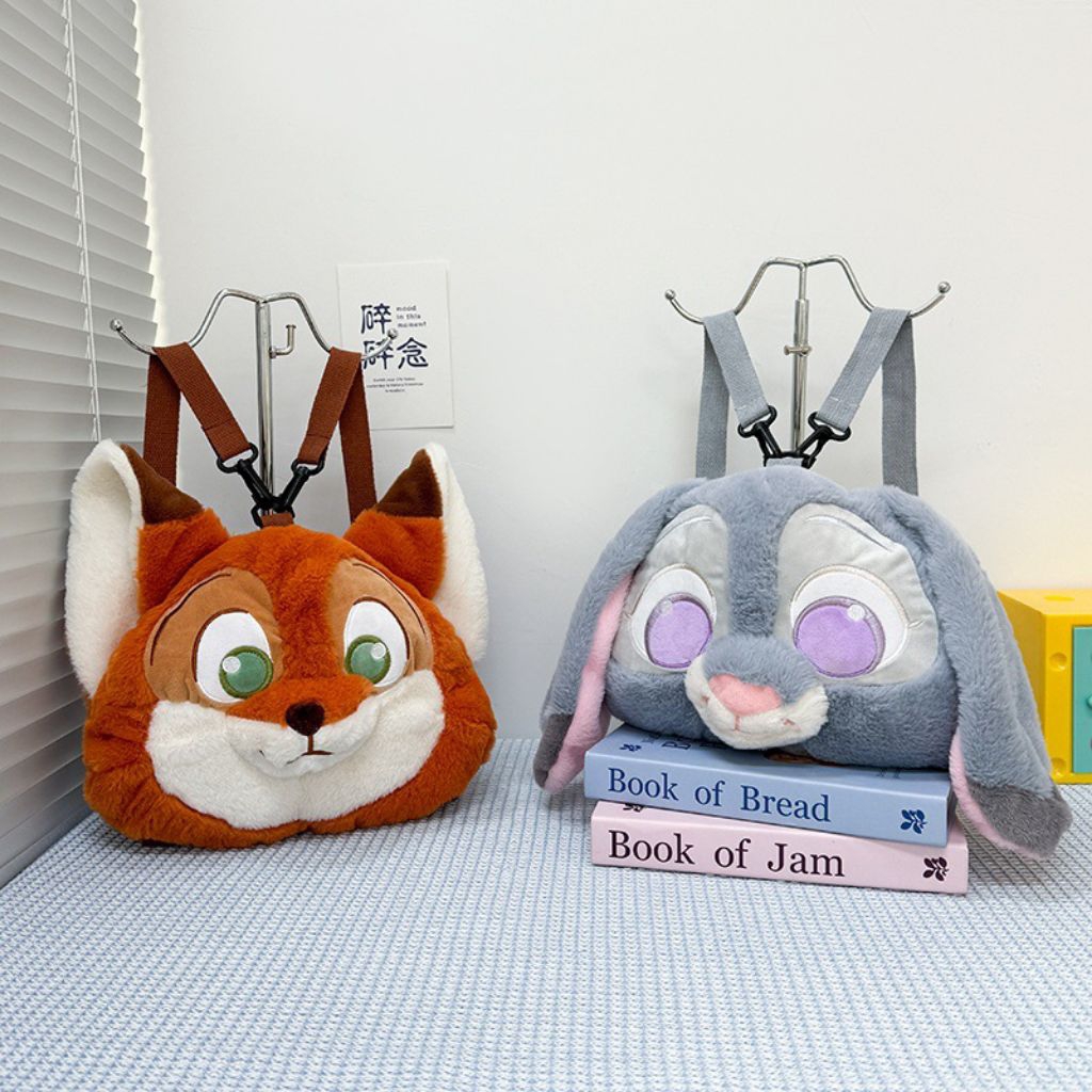 Tas Ransel boneka Kepala Zootopia judu dan nick Backpack Tas Gendong Zootopia Kepala Zootopia X59