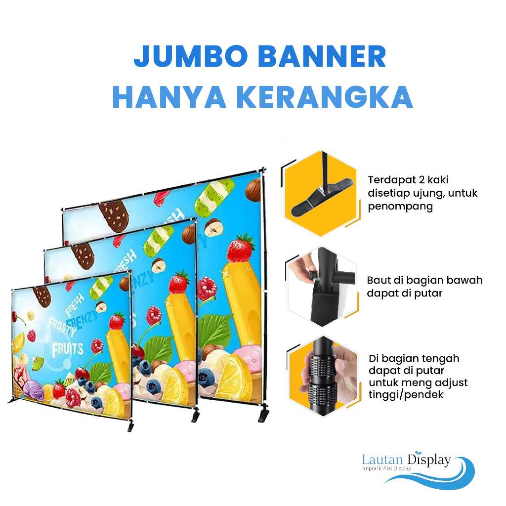 Jumbo Banner Backwall Banner Stand Back Wall Ukuran 3 x 2,4 Meter