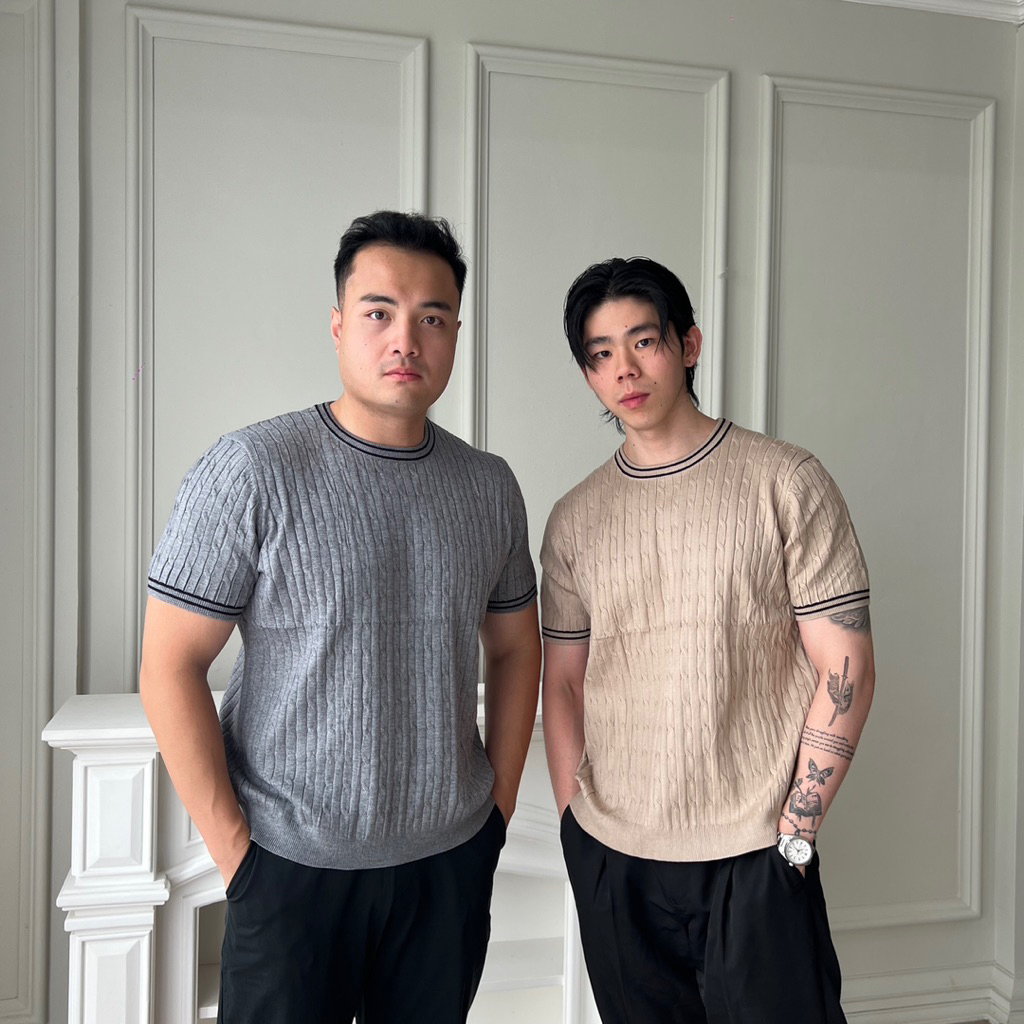 MARLEY Kaos Polo Shirt Pria Knit / Rajut Atasan Berkerah Cowo