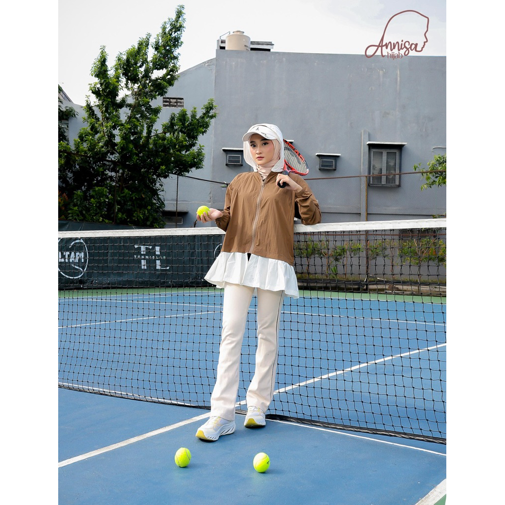 [Grosir/3Pcs]Annisa hijab-Jacket Parasut Kosong Dua By ANS