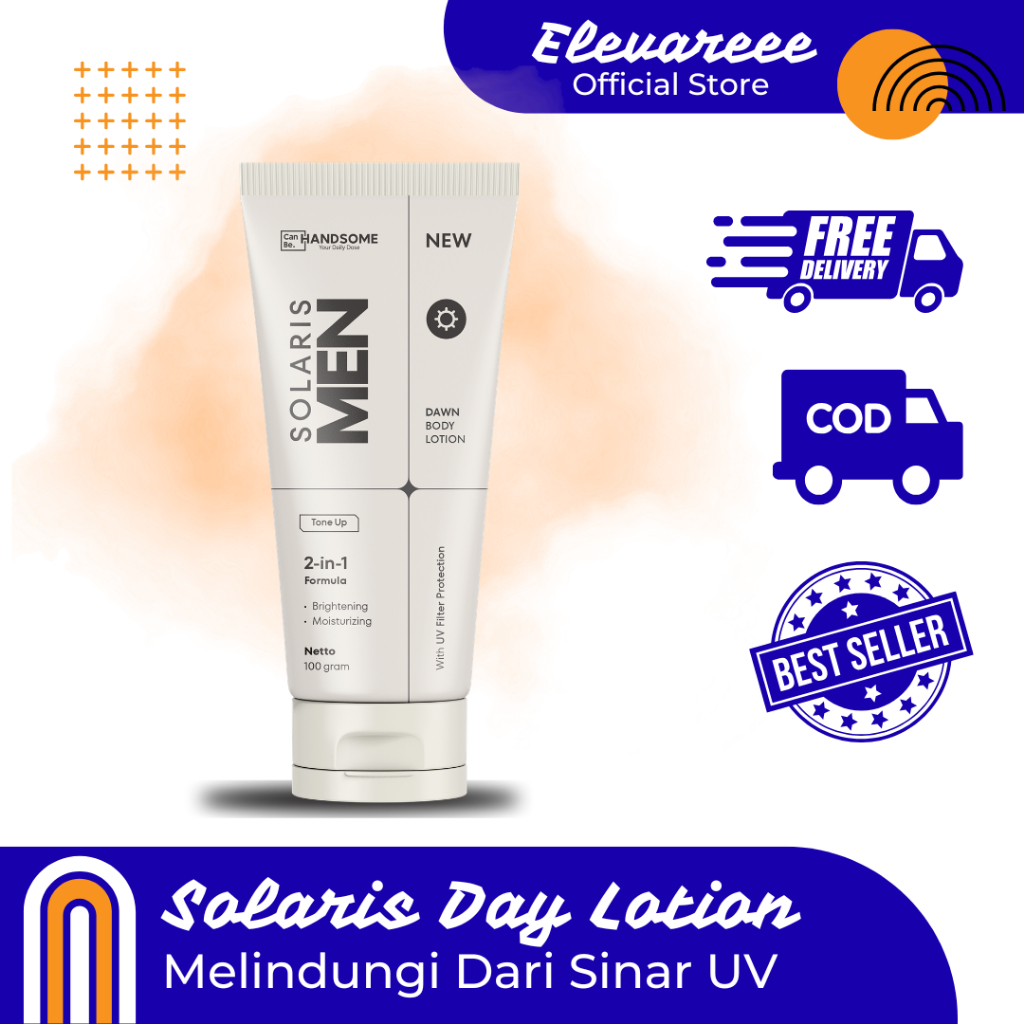 Solaris Men Dawn Body Lotion. Body lotion dengan formula ringan & UV filter, Niacinamide, Aloe Extra