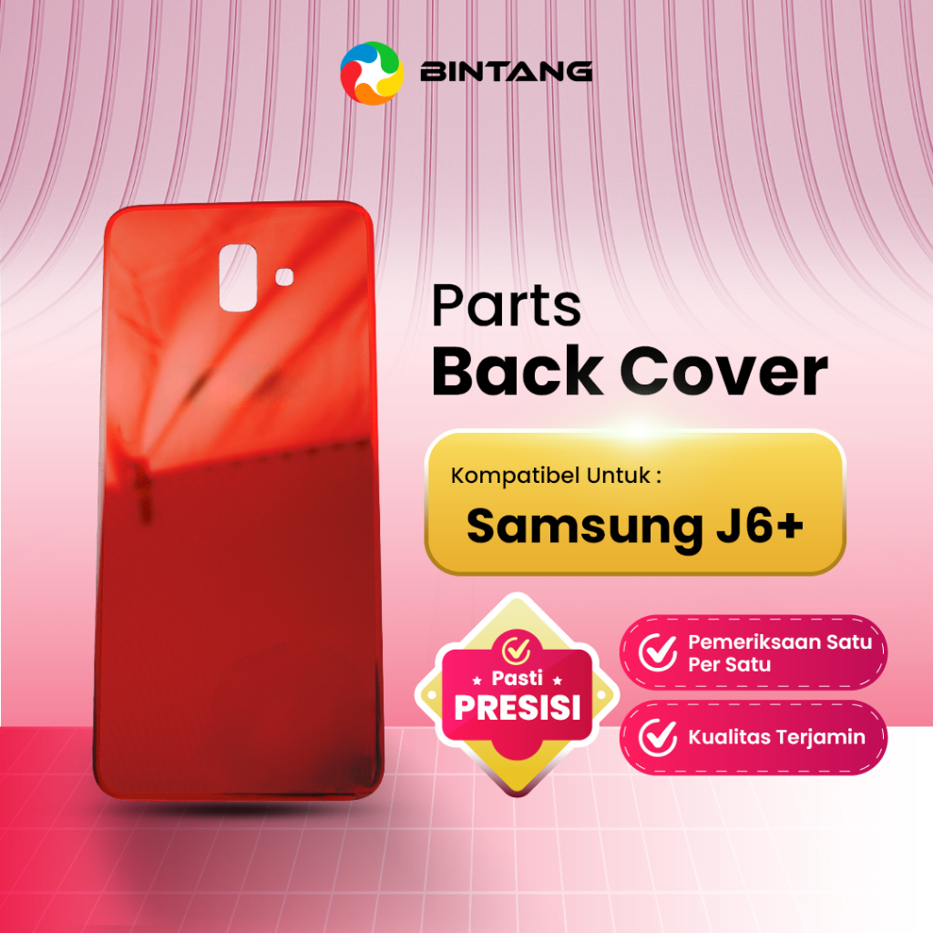 BINTANG Back Cover / Back Door Penutup Belakang Merah for SAMSUNG J6+