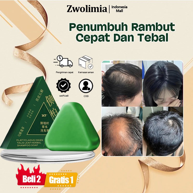 Zwolimia Triangle Shampoo Bar Natur Shampoo Rambut Rontok Usman Grass Dan Penumbuh Rambut Sampo Penu
