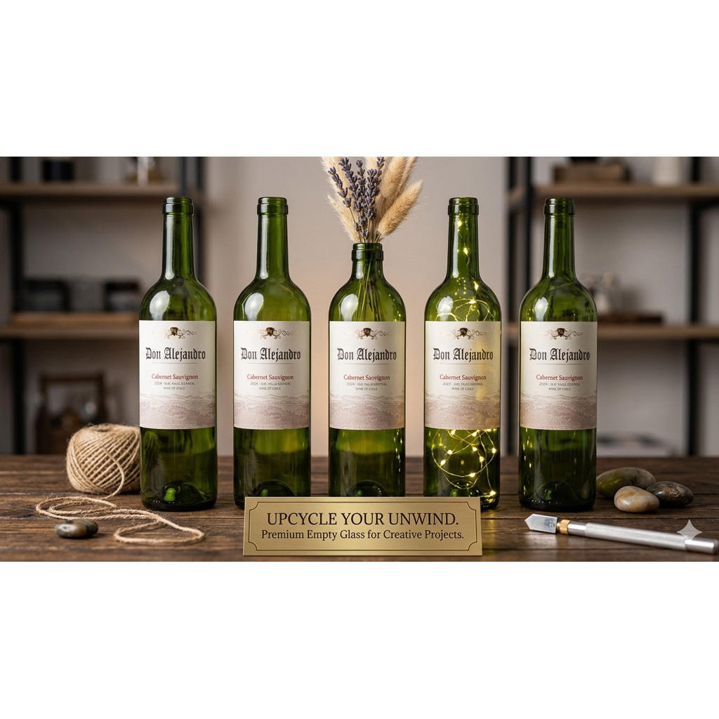 Botol Wine Kosong Don Alejandro  / botol hiasan / botol pajangan / botol dekorasi