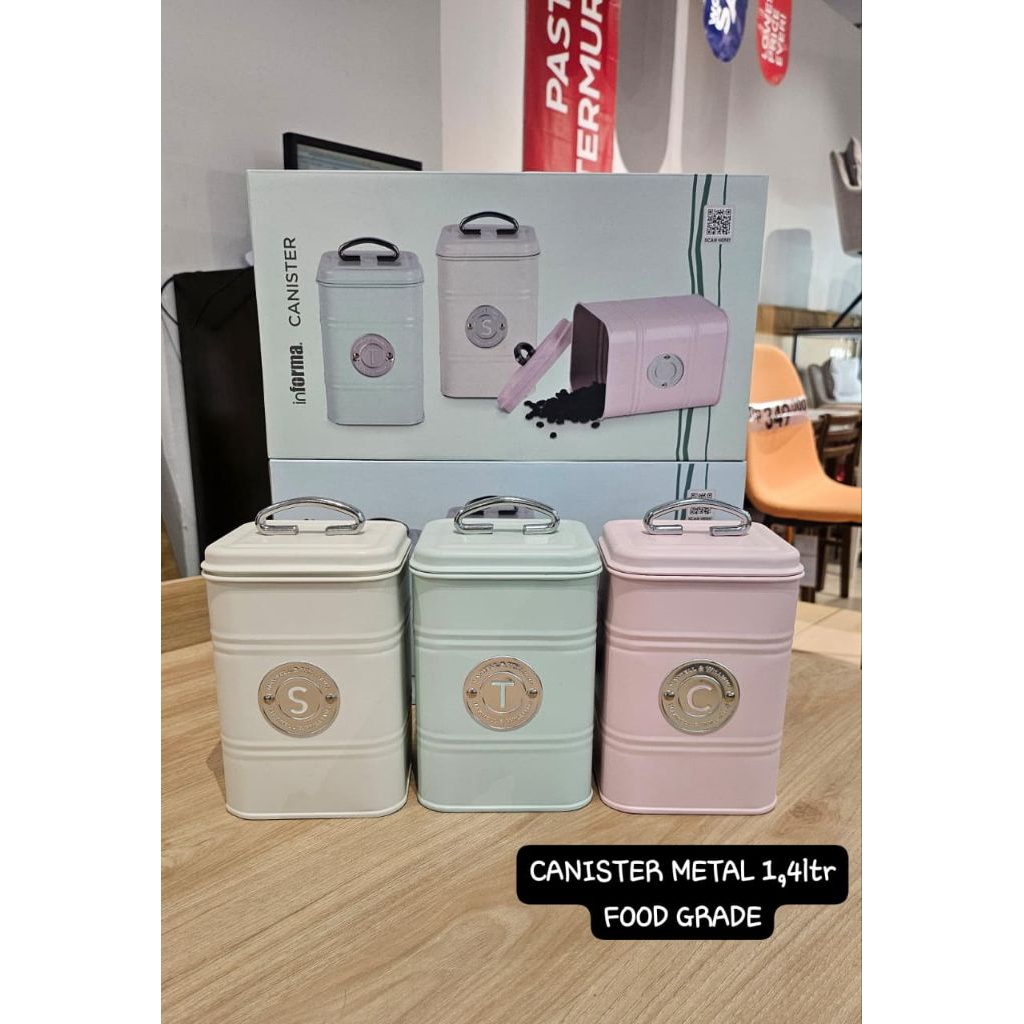 Informa canister metal toples kopi gula teh aesthetic