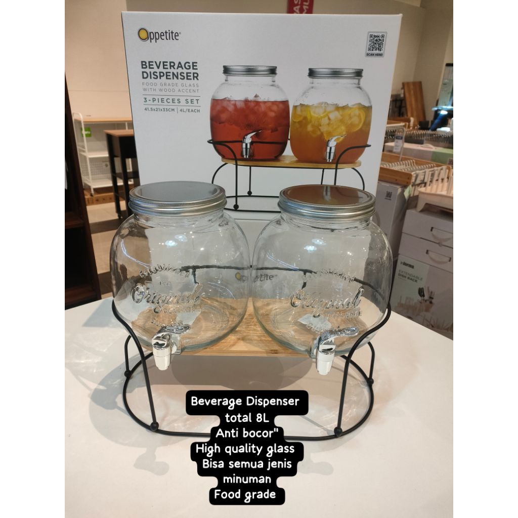 Informa beverage dispenser kaca 8Liter