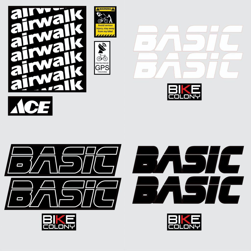 Decal Decals Stiker Sticker Frame Fixie Airwalk Basic Bike Colony Lokal EG Evergreen
