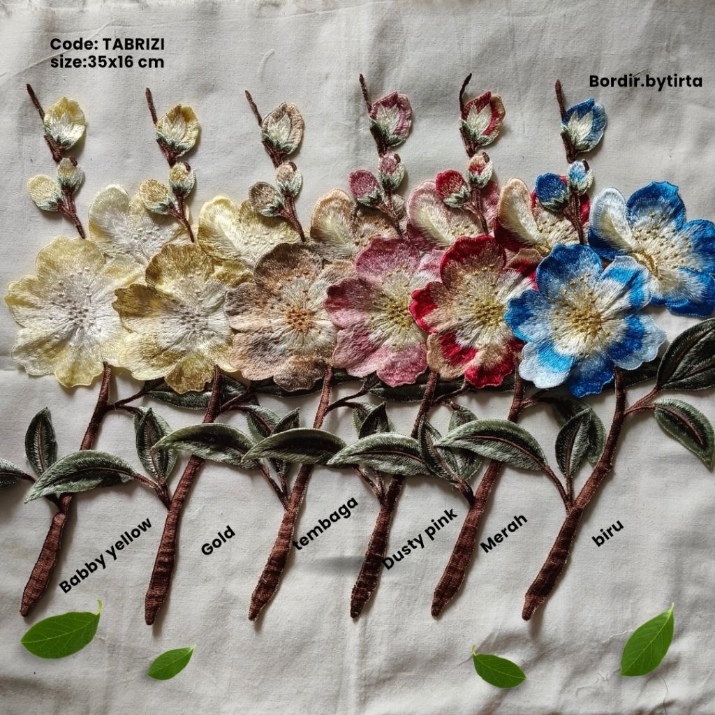 bunga bordir TABRIZI bordir aplikasi bordir tempel