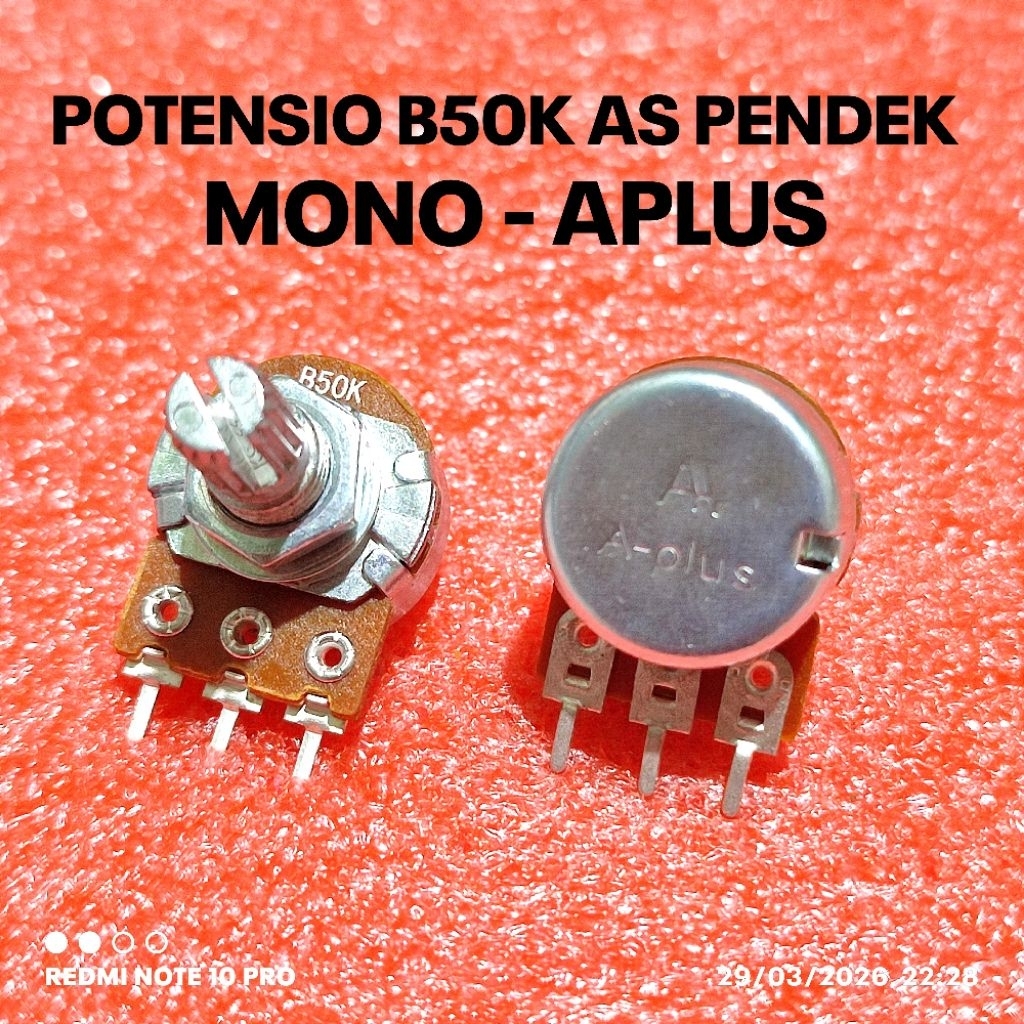 POTENSIO MONO B 50K A-PLUS AS PENDEK B50K B 50K MONO A-PLUS