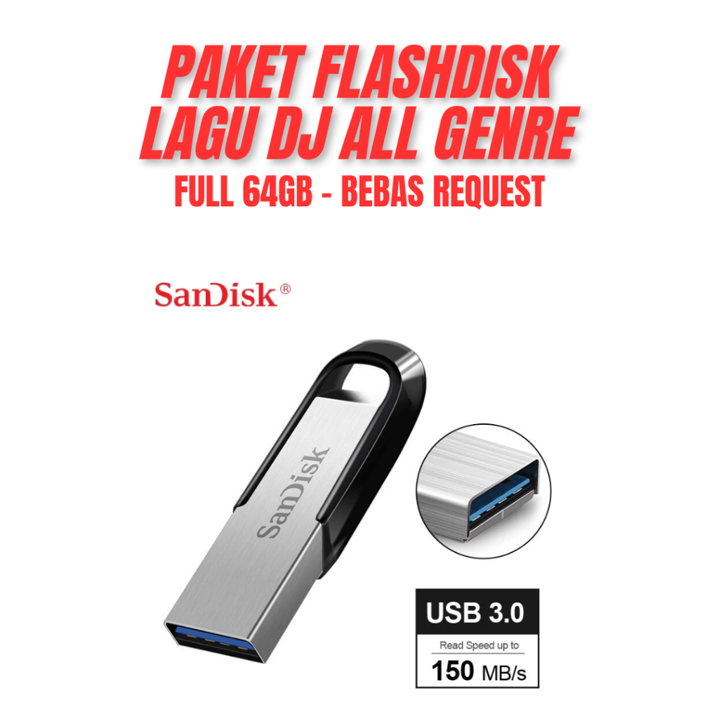 PAKET LAGU KHUSUS DJ ALL GENRE BEBAS ISI 64GB FLASHDISK USB 3.0 MURAH
