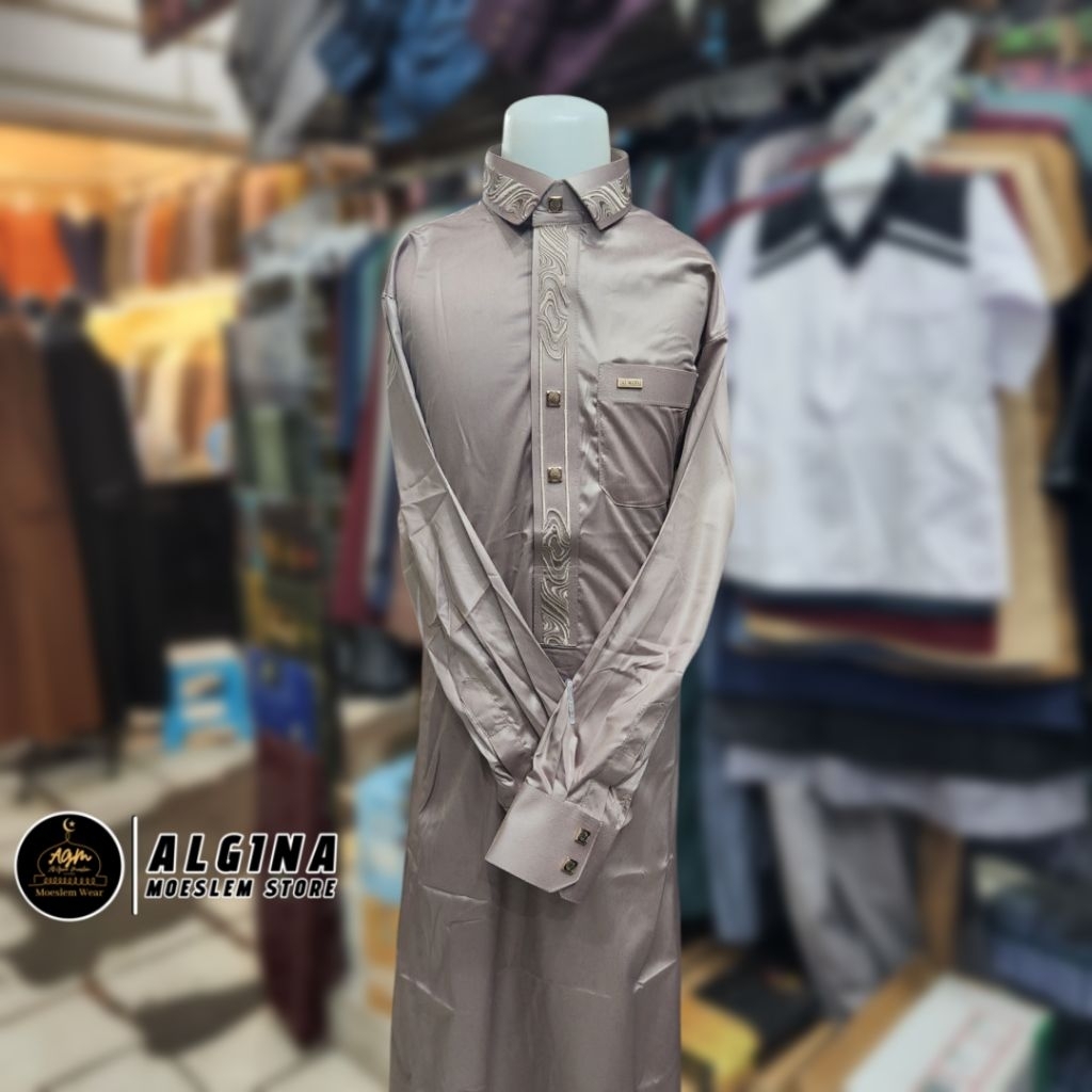 Gamis Al Wafa Anak Remaja Warna (Tanggung) Tangan Manset & Cuff (Biasa) Bahan Satin Korea Bordir Kan