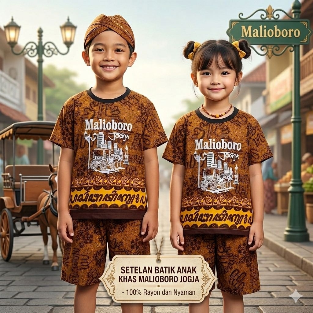 BAJU PIYAMA ANAK KHAS JOGJA , SETELAN ANAK USIA 1 TAHUN SAMPE 10 TAHUN , SETELAN ANAK KHAS JOGJA MAL