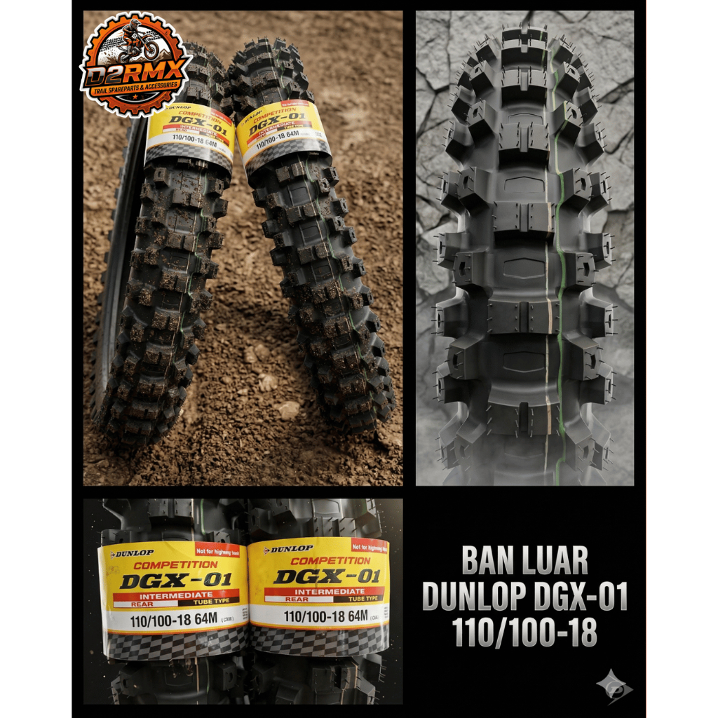 BAN LUAR DUNLOP DGX-01 110/100 RING 18 REAR - BAN TRAIL GRASSTRACK ADVENTURE
