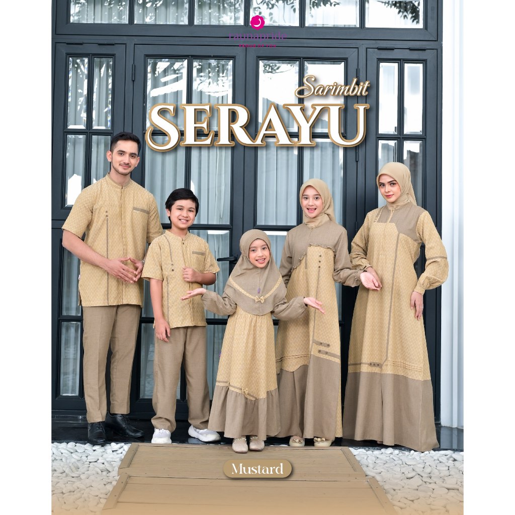 Sarimbit Serayu Mustard Baju Couple Keluarga Muslim - Rauna Pride