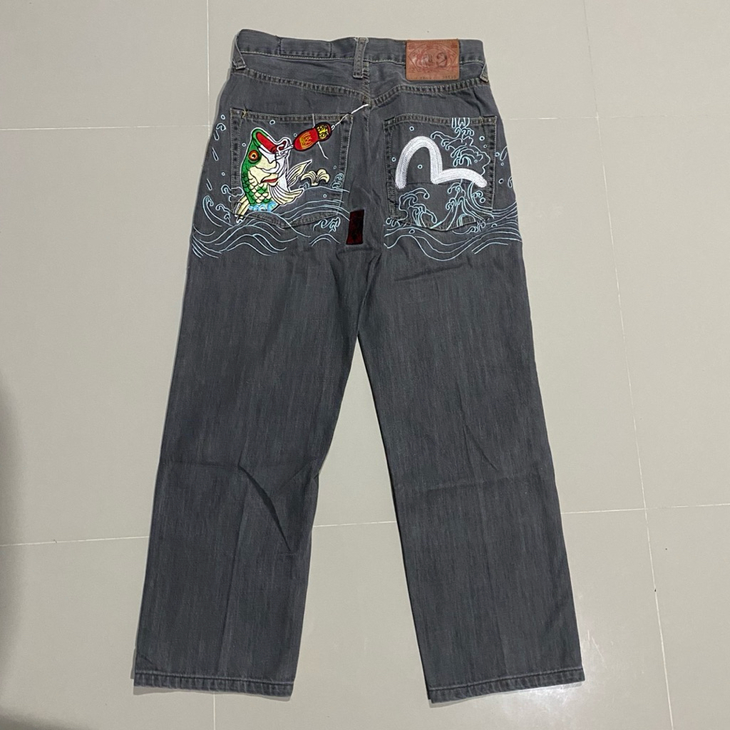 Evisu Yamane Carp Fish Embroidery lot 2000 No.2 Made in Japan Denim Jeans