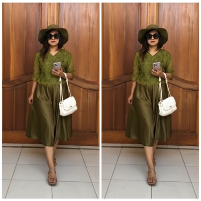 dress /dress brokat kondangan/ dress brokat kondangan mewah/ dres brukat dres satin