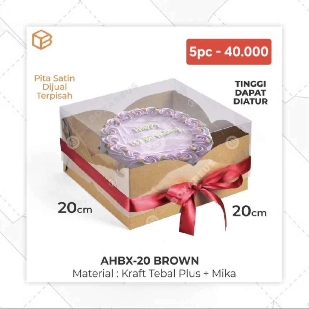 5pc - KARDUS KUE / BOX KUE / KOTAK KUE / HAMPERS