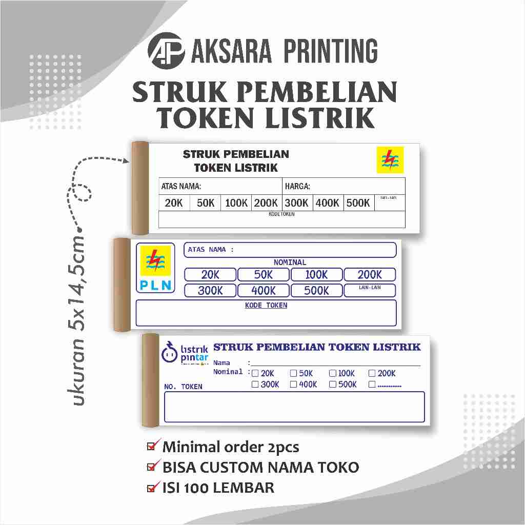 Struk Token Listrik Struk Pembelian Token Listrik Nota Token Listrik