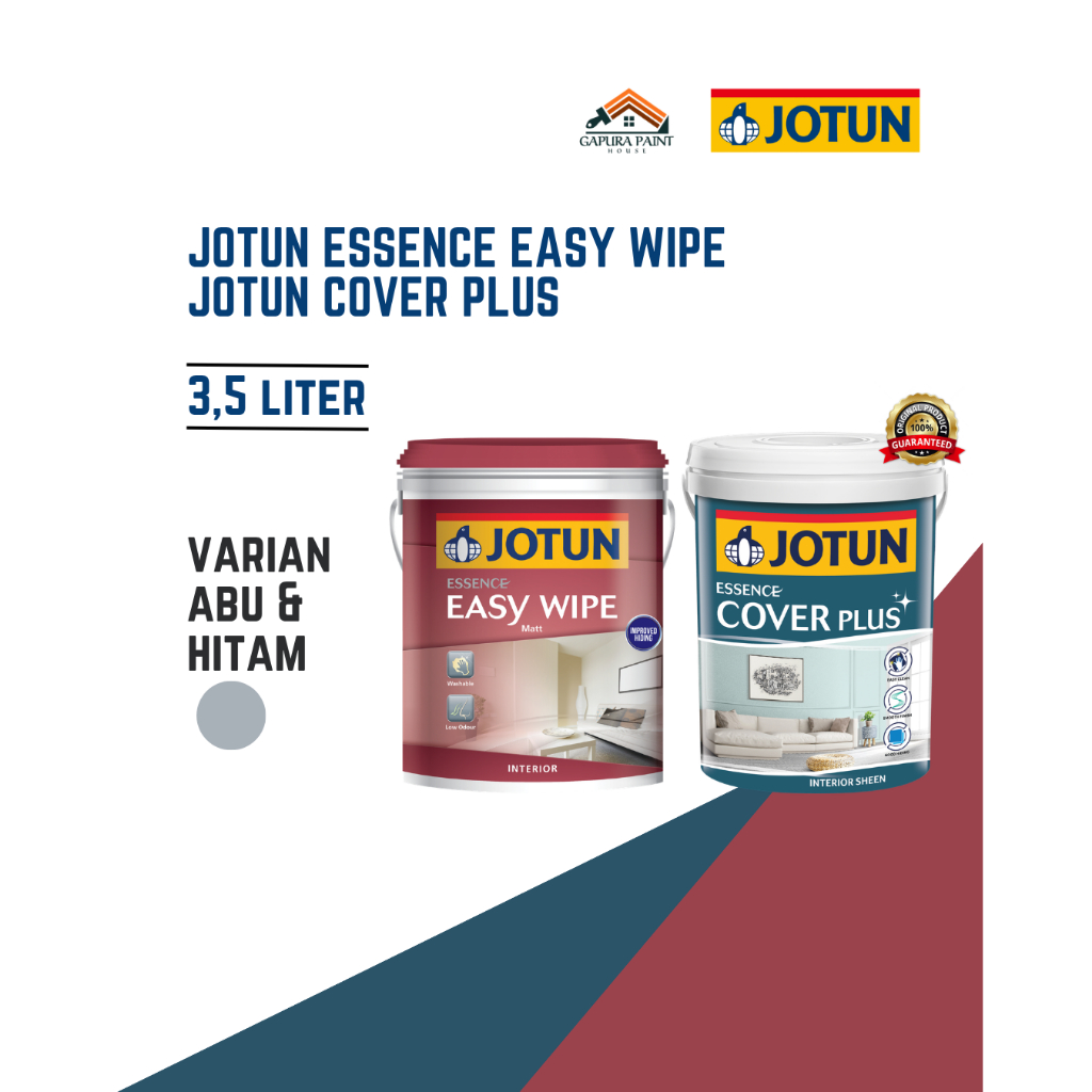 Cat Tembok Jotun Easy Wipe Jotun Cover Plus 3.5 Liter - Warna Abu dan Hitam
