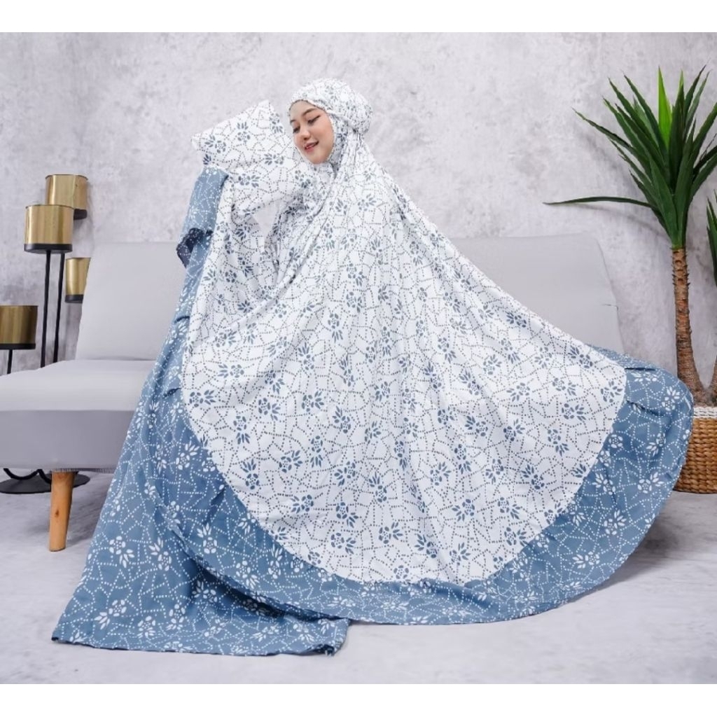 Mukena Dewasa Katun Rayon Premium Jumbo Bahan Jatuh dan Adem (MOTIF RANDOM)