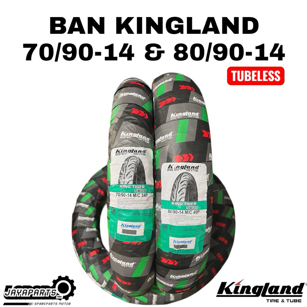 BAN KINGLAND TIGER 70/90-14 & 80/90-14 TUBELESS ban kingland beat vario aerox scoopy genio ban kingl