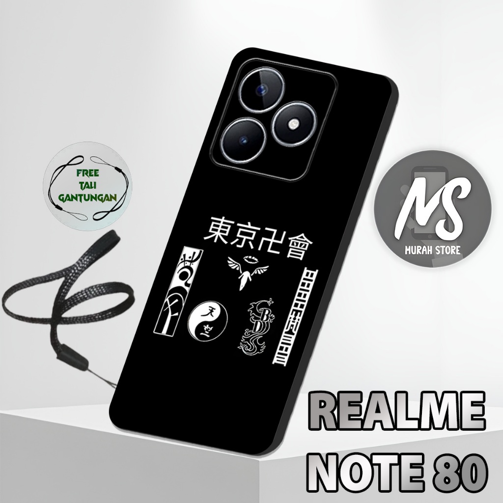MS39 / Softcase Karet  REALME NOTE 80 + TALI GANTUNGAN HP / Motif Kaligrafi / Case Hp REALME NOTE 80