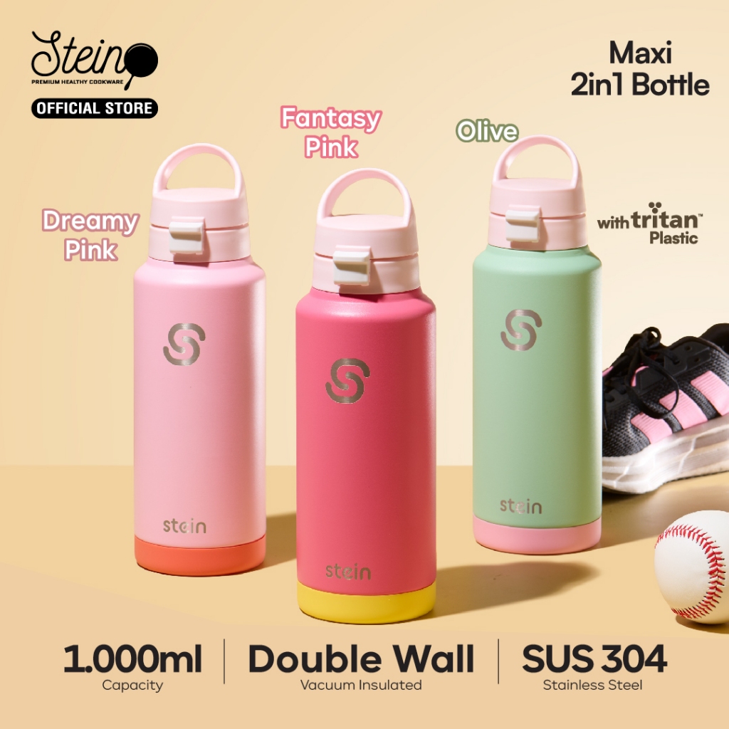 Stein Tumbler Maxi Bottle 2in1 1000ml - Botol Minum Dua Fungsi 1 Liter SUS 304