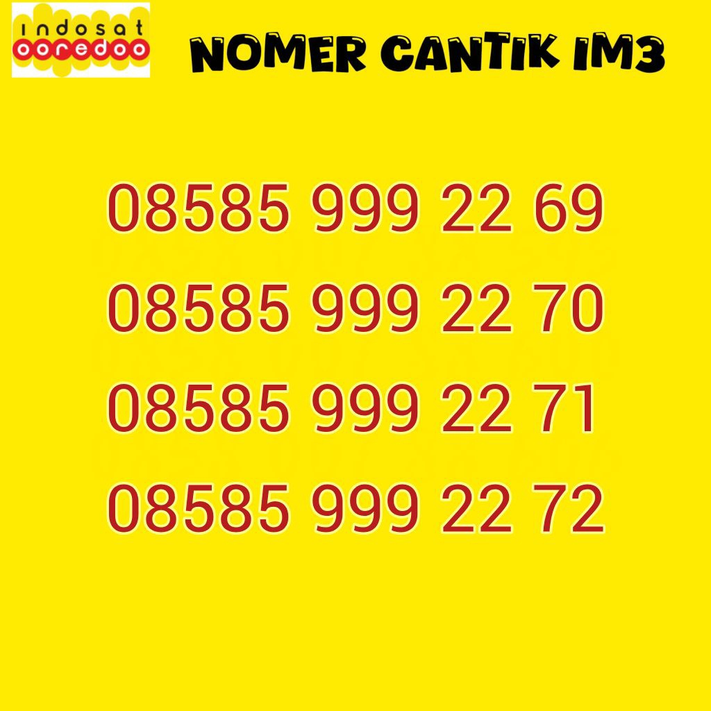 KARTU PERDANA IM3 INDOSAT 4G LTE SEGEL NOMOR CANTIK NOCAN NOMER RAPI BAGUS MURAH BONUS KUOTA DATA 3G