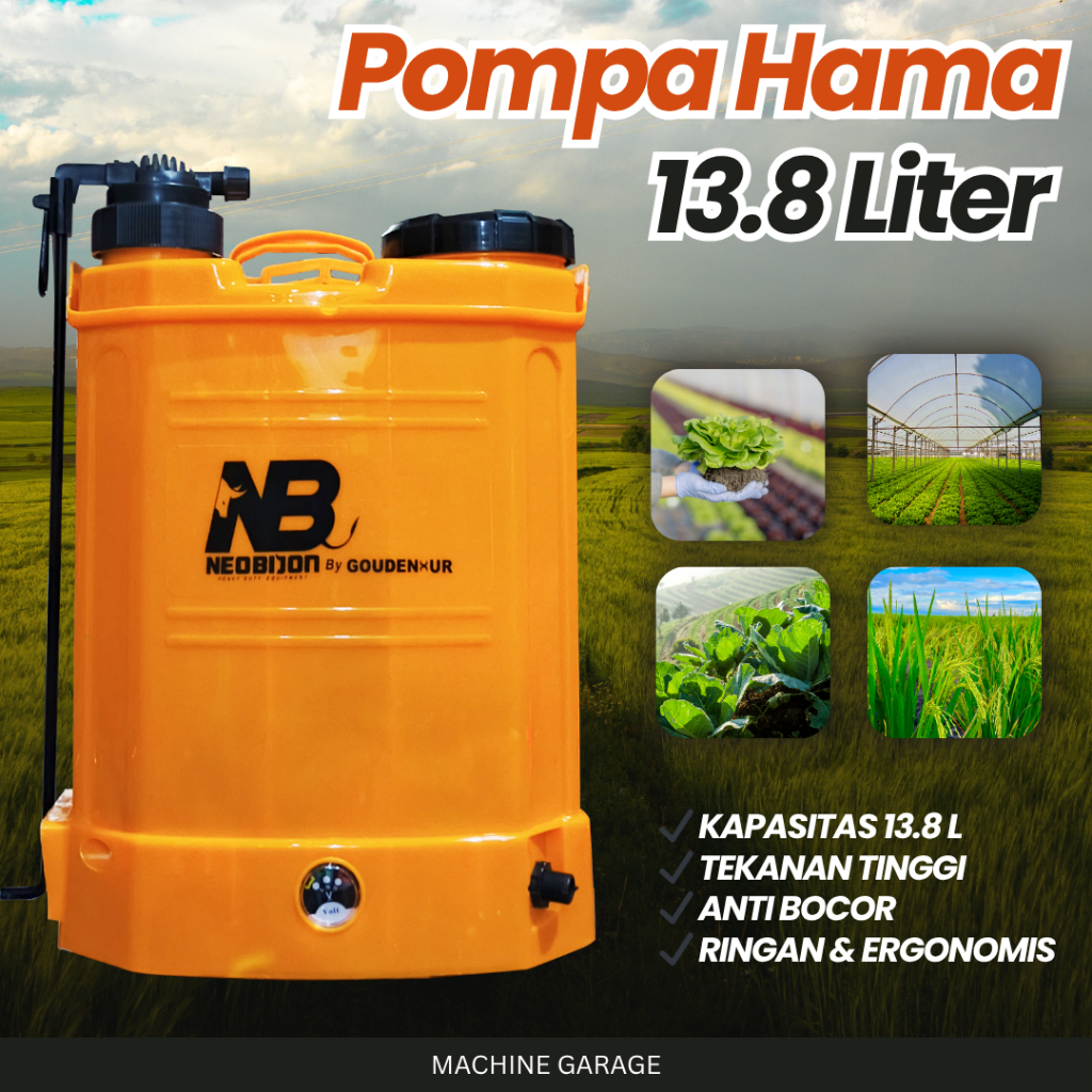 Pompa Hama 2in1 Elektrik Manual Battery Sprayer Gendong 13.8L - Alat Semprot Hama Pertanian Perkebunan Tanaman Disinfektan