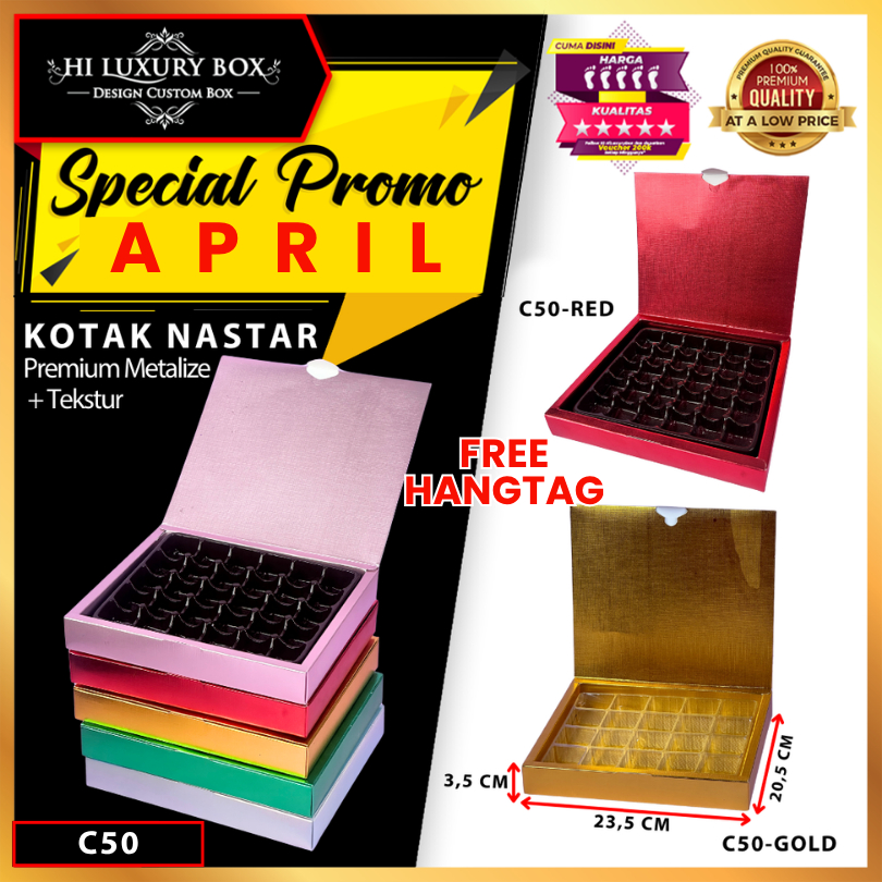 Box Coklat/Kotak Kue Nastar Mika/ Box Hampers /BoxHologram/Hijab C50