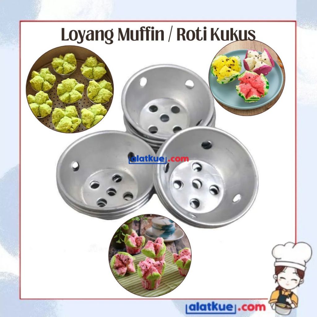 ECER Cetakan Loyang Kue Muffin Kue Mangkok Kue Lava Bolu Mini Aluminium Cetakan Roti Kue Kukus / Cet