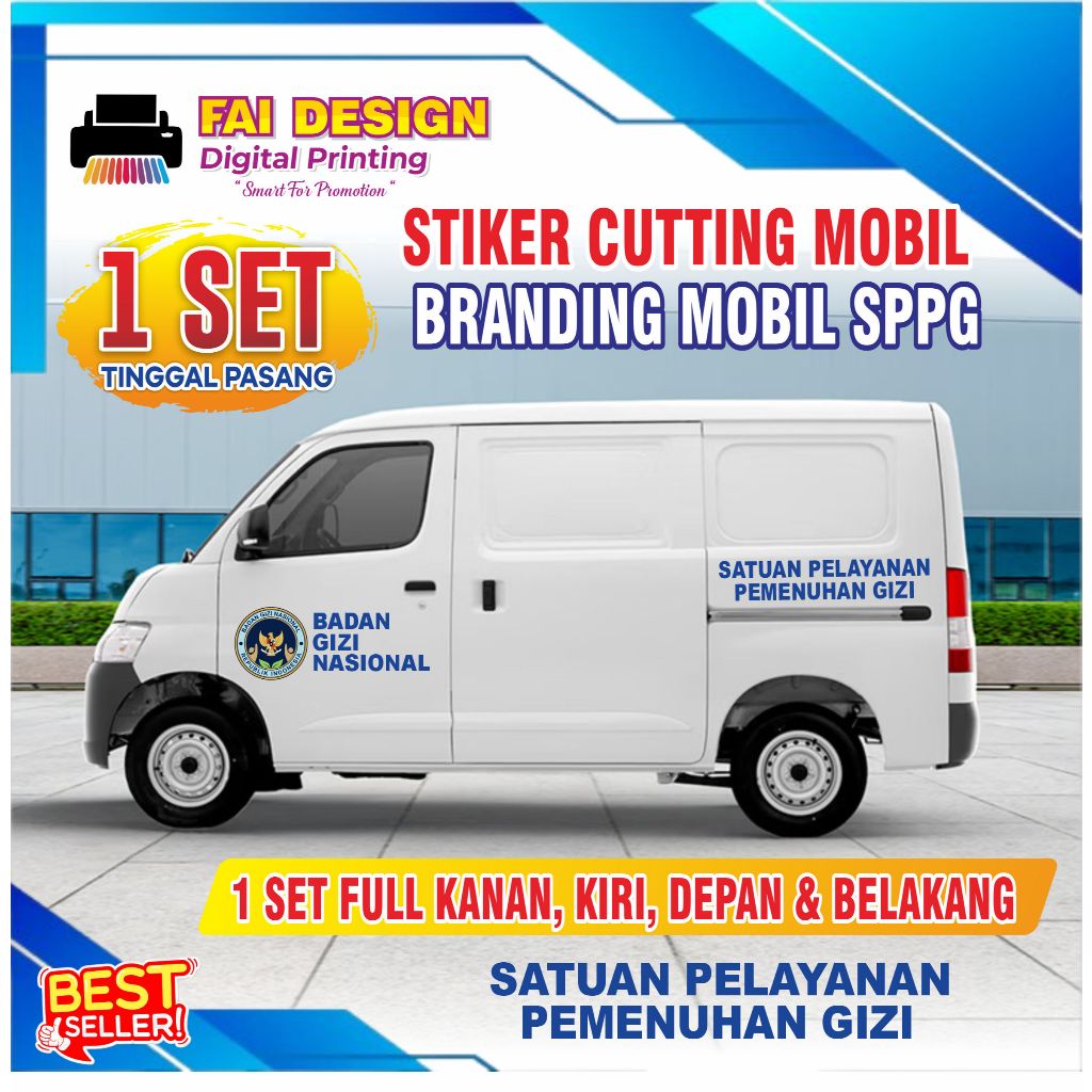 STIKER BRANDING MOBIL SPPG / STIKER CUTTING FULL SET MOBIL SPPG MBG GRANDMAX VAN